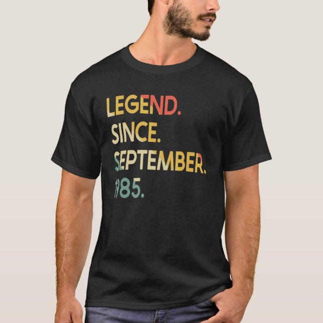 37 Years Old Legend Since September 1985 37th Birt T Shirt (Framsida)