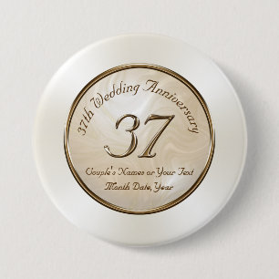 37th Bröllopsdagstift, personlig Knapp