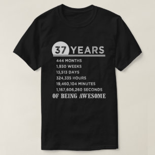 37th Födelsedagskjorta 37 år gammala årsdaggåv T Shirt