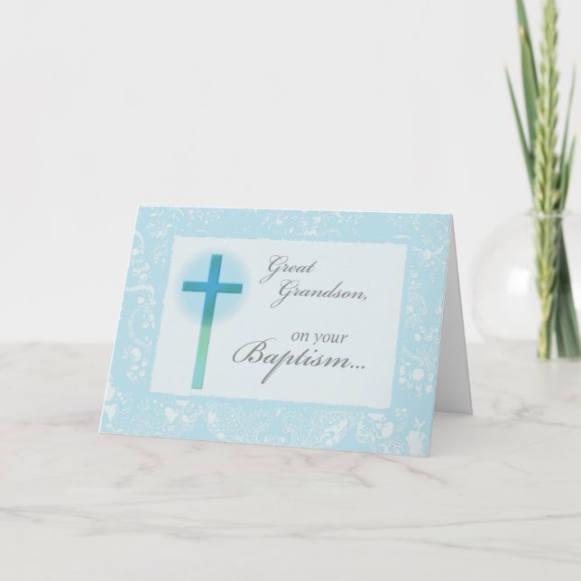 3879 Underbar Grandson Baptism Kort (Framsida)