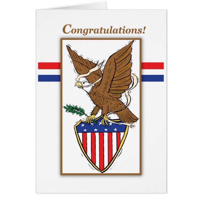 3898 Eagle Emblem Hälsningskort (Framsidan)