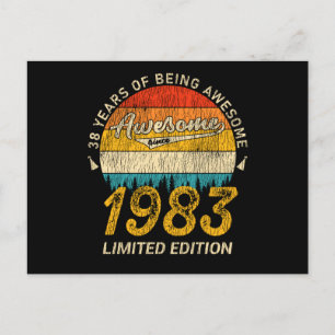 38 år gammal dag 1983 Fantastisk sedan 38:e födels Vykort