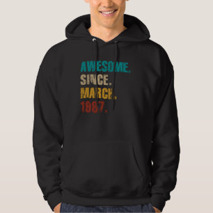 38 år gammal Vintage Fantastisk sedan mars 1987 38 Hoodie