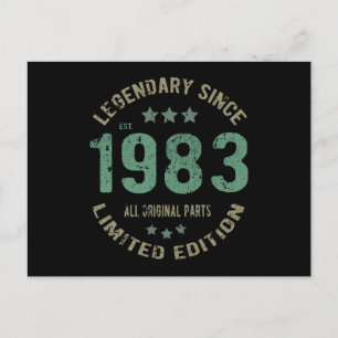 38-årig dag 1983-förklaring sedan 38:e födelsedage vykort