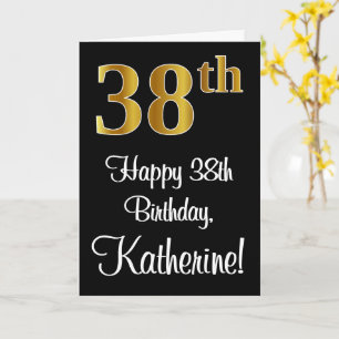 38-årsdag ~ Elegant Lyxig Falsk Guldlook # Kort
