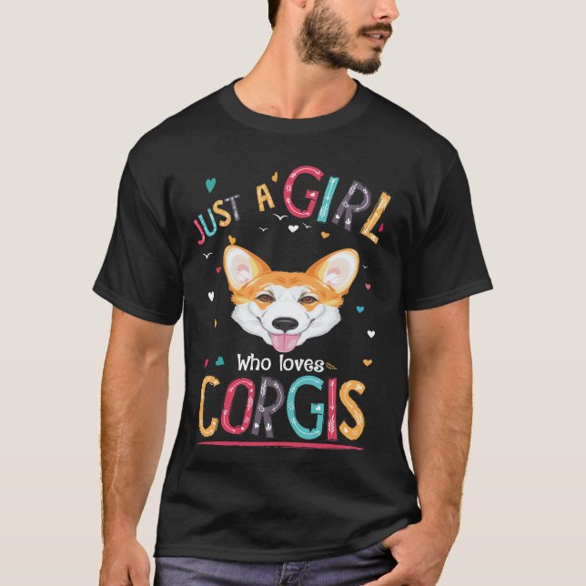 38 Bara en tjej som älskar Corgi T Shirt (Framsida)