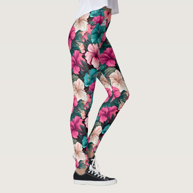 #38-Blommönster Leggings (Höger)
