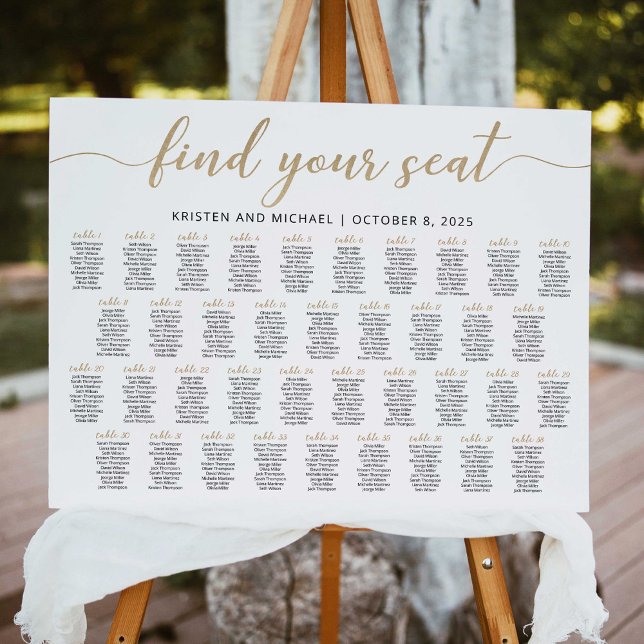 38 Bord Hitta Din Plats Sittplatsschema Plan Poster (Skapare uppladdad)
