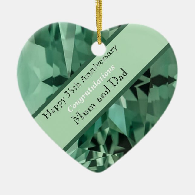 38:e Bröllop-årsdagen av Beryl Julgransprydnad Keramik (Framsidan)