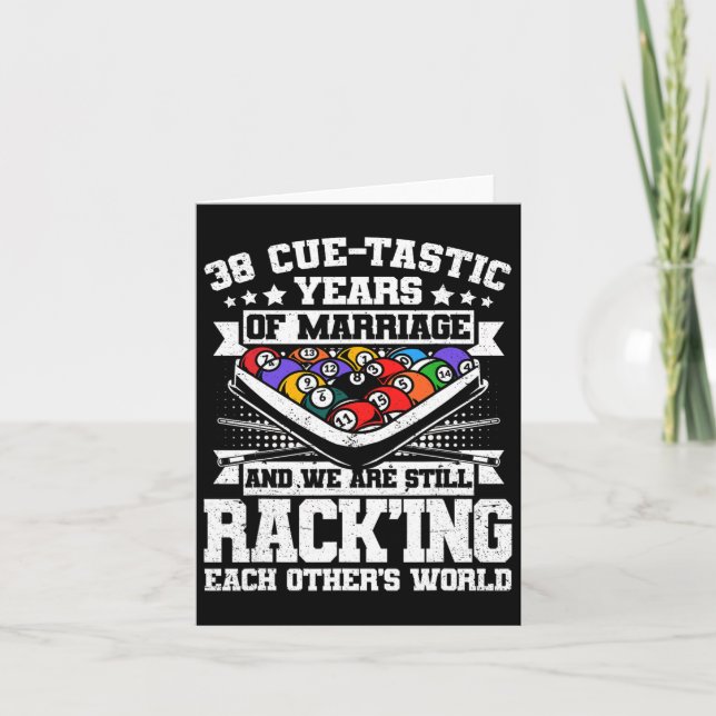 38:e Bröllop-årsdagen för Bassäng 38 år M Kort (Framsida)