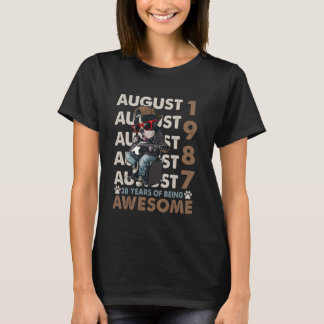 38:e födelsedag augusti 1987 38 år gammal Hund T Shirt