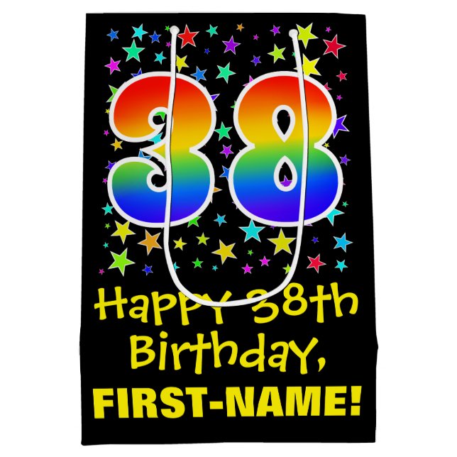 38:e födelsedag: Färga stjärnor Mönster och regnbå (Baksidan)
