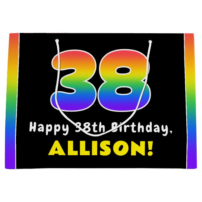 38:e födelsedag: Färgfullt regnbåge nr 38, anpassa (Framsidan)