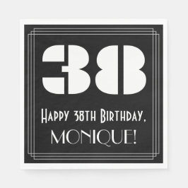 38:e födelsedagen: Art Deco Inspired Titta "38" + Pappersservett