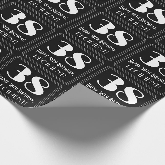 38:e födelsedagen - Art Deco Inspired Titta "38",  Presentpapper (Hörn)