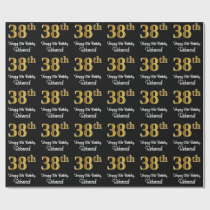 38:e födelsedagen: Elegant Luxurious Faux Guld Tit Presentpapper