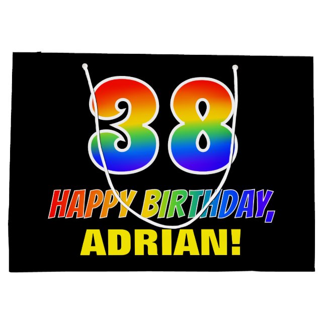 38:e födelsedagen: Fet, Roligt, Simple, Regnbåge 3 (Baksidan)