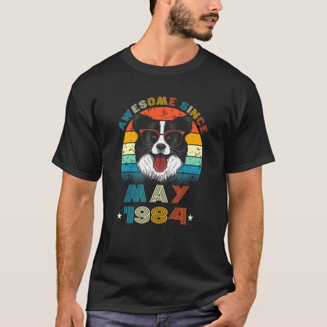 38:e födelsedagen Kärlek Gräns Collie Hund 38 år S T Shirt (Framsida)