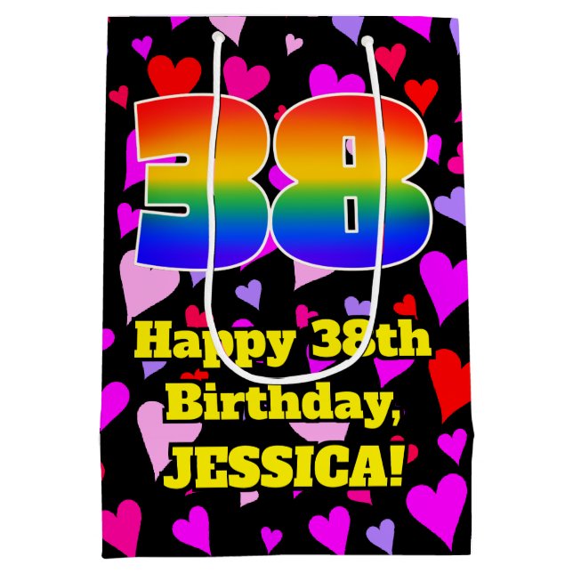 38:e födelsedagen: Loving Hearts Mönster, Regnbåge (Baksidan)