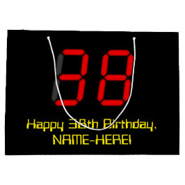 38:e födelsedagen: Red Digital Clock Stil "38" + N