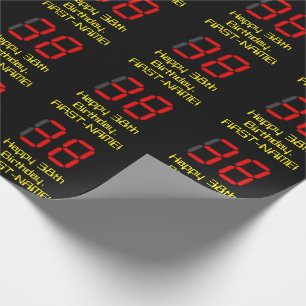 38:e födelsedagen: Red Digital Clock Stil "38" + N Presentpapper