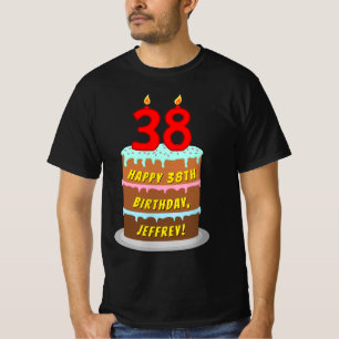 38:e födelsedagen - Roligt Cake & Candles, med ege T Shirt