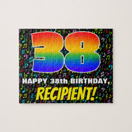 38:e födelsedagen - Roligt, färgstarka musiksymbol Pussel