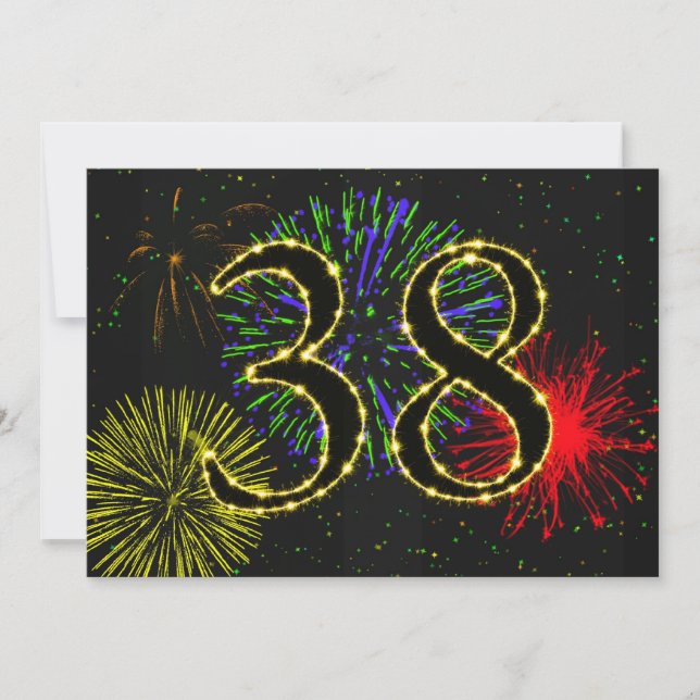 38:e födelsedagsfestens inbjudan (Framsida)