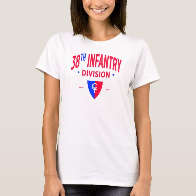 38:e infanteridivisionen - USA:s militära kvinnor T Shirt (Framsida)