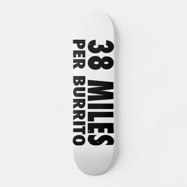 38 Miles per Burritoskateboarden Skateboard Bräda 21,5 Cm (Framsida)