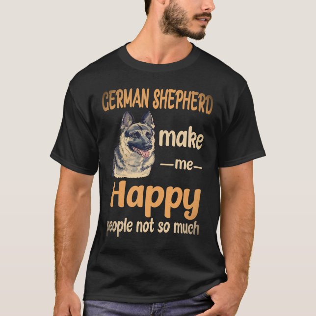 38 tyska schäferhund gör mig glad människor inte s t shirt (Framsida)