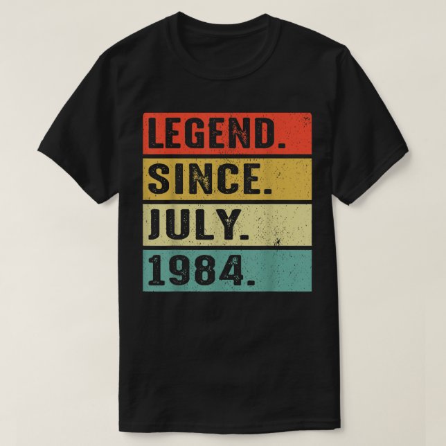 38 Years Old Legend Since July 1984 38th Birthday  T Shirt (Design framsida)