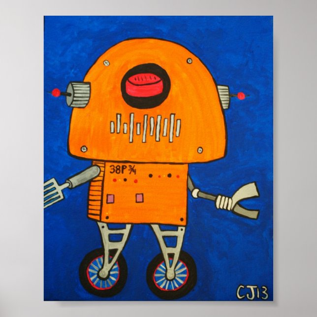 38p 3/4 .....kylig robot i galxy poster (Framsidan)
