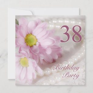 38th Födelsedagsfest inbjudan med daisy