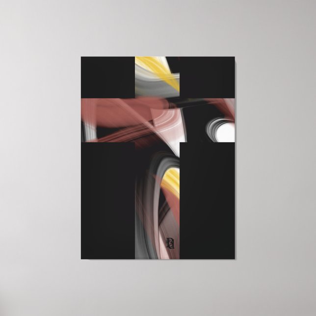 38x50" Trend Abstract Art Black White Powdery  Canvastryck (Framsida)