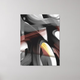 38x50" Trend Abstract Art Black White Powdery Canvastryck