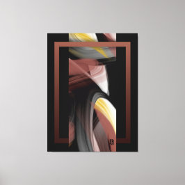 38x50" Trend Abstract Art Black White Powdery Canvastryck