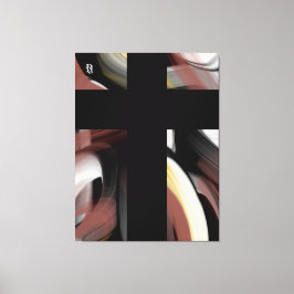 38x50" Trend Abstract Art Black White Powdery Canvastryck
