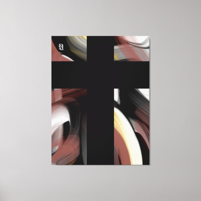38x50" Trend Abstract Art Black White Powdery  Canvastryck (Framsida)