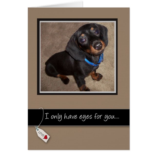 3938 Kärlek You Hund Hälsningskort (Framsidan)