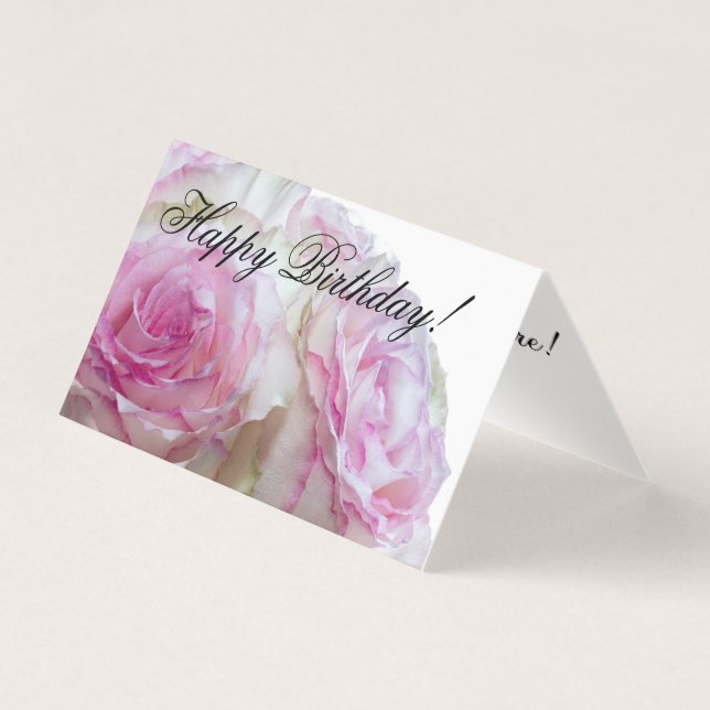 3975-Rosas- och Vit ros-födelsedagskort Kort (Framsida)