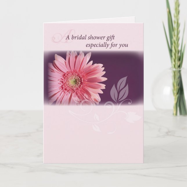 3981 Bröllopspresent Brudslöja Rosa Tusenskönor Inbjudan (Framsida)