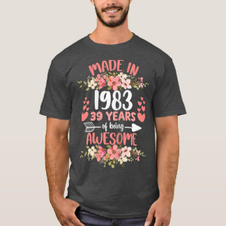 39 år gammal 39:e födelsedagen född 1983 t shirt