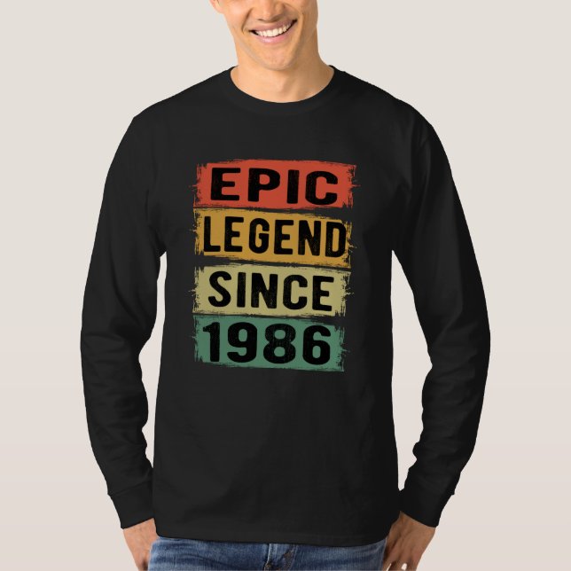 39 år gammal dag 1986 Epic Legend 39:e födelsedage T Shirt (Framsida)