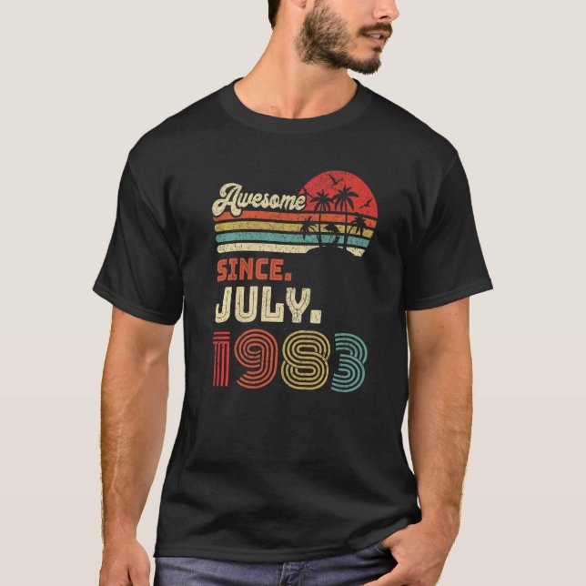39 år gammal Fantastisk sedan juli 1983 39:e födel T Shirt (Framsida)