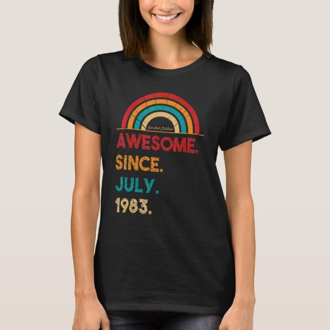 39 år gammal Fantastisk sedan juli 1983 39:e födel T Shirt (Framsida)
