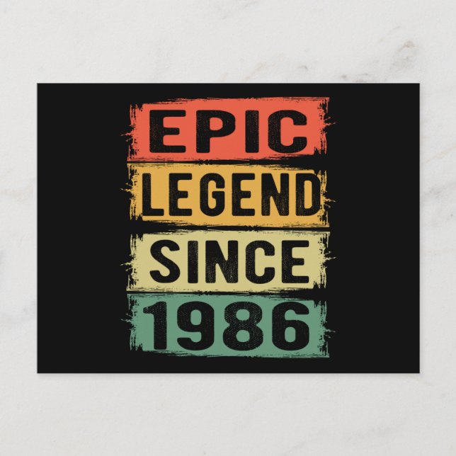39 År Gammal Födelsedag 1986 Episk Legend 39-årsda Vykort (Framsida)