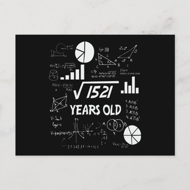 39 Årig Födelsedag Matematiklärare 39-årspresent Vykort (Framsida)