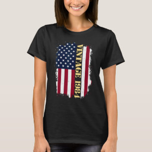 39-årig Vintage, USA, Flagga 1984, amerikansk Flag T Shirt