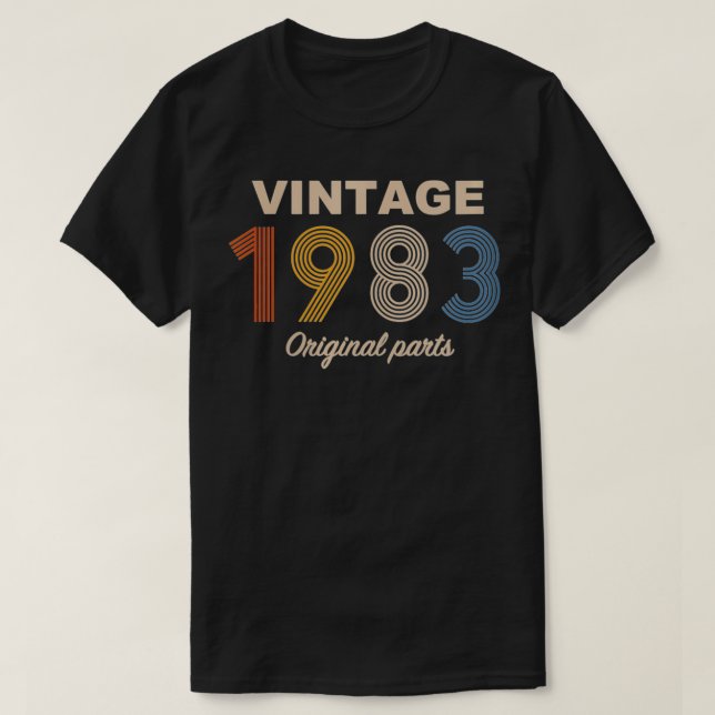 39 års Vintage 1983, originaldelar T Shirt (Design framsida)